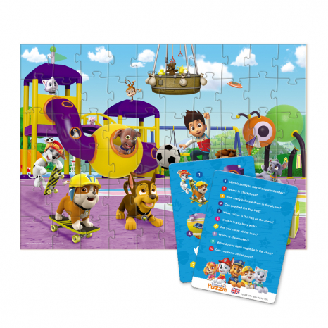 Пазли 60 елементів Щенячий патруль Paw Patrol. На прогулянці (вімельпазл з картками-завданнями) 200453  Dodo Додо