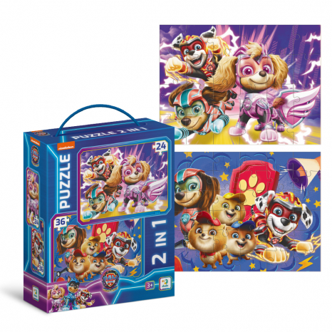 Картонные детские пазлы 2в1 (24 и 36 эл.) Щенячий патруль: Сохраняем мир в безопасности 200573 Dodo