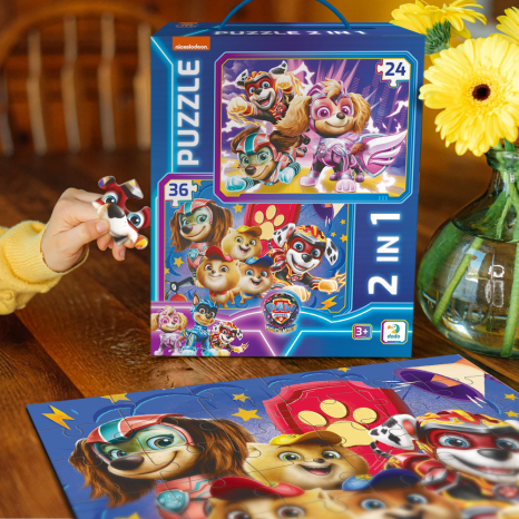 Картонные детские пазлы 2в1 (24 и 36 эл.) Щенячий патруль: Сохраняем мир в безопасности 200573 Dodo
