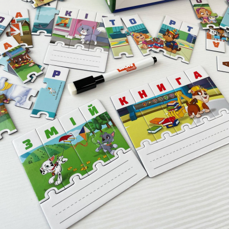 Навчальна гра абетка-пазл  "Щенячий патруль. Складай, пиши, читай" Dodo 200622
