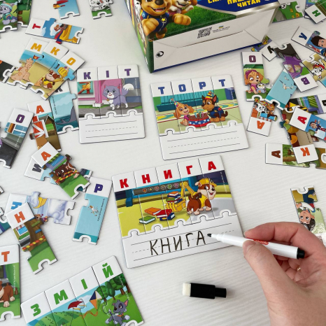 Навчальна гра абетка-пазл  "Щенячий патруль. Складай, пиши, читай" Dodo 200622