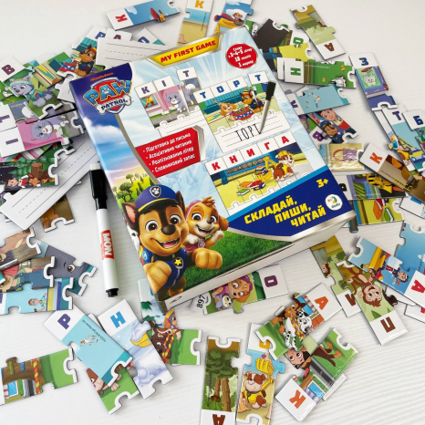 Навчальна гра абетка-пазл  "Щенячий патруль. Складай, пиши, читай" Dodo 200622