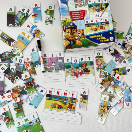 Навчальна гра абетка-пазл  "Щенячий патруль. Складай, пиши, читай" Dodo 200622