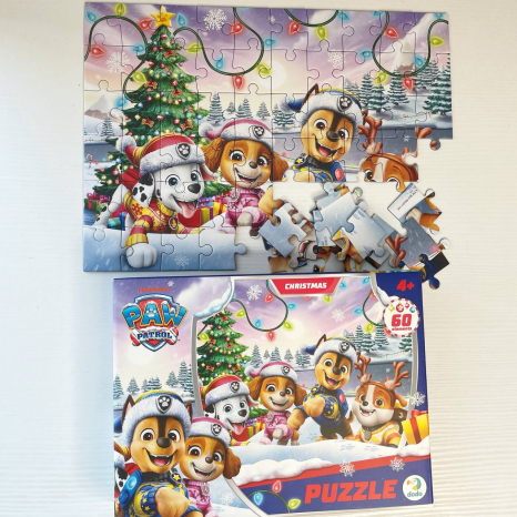 Картонні пазли Щенячий патруль 60 елементів Час Різдва настав! 200696 Dodo Додо