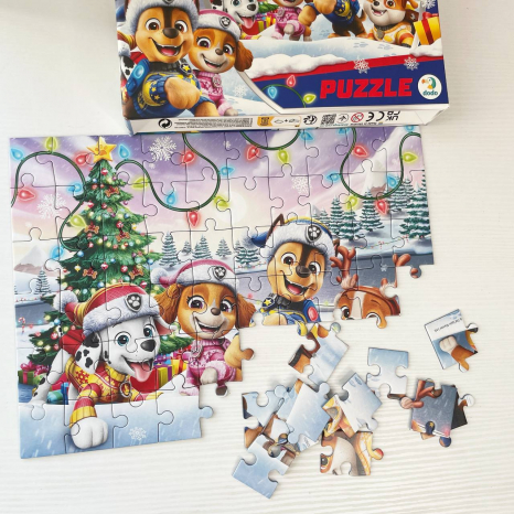 Картонні пазли Щенячий патруль 60 елементів Час Різдва настав! 200696 Dodo Додо