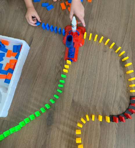 Настільна дитяча гра кольорове доміно з катапультою 2016A-1-2