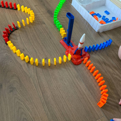 Настільна дитяча гра кольорове доміно з катапультою 2016A-1-2