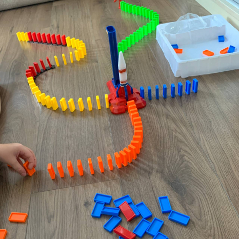 Настільна дитяча гра кольорове доміно з катапультою 2016A-1-2