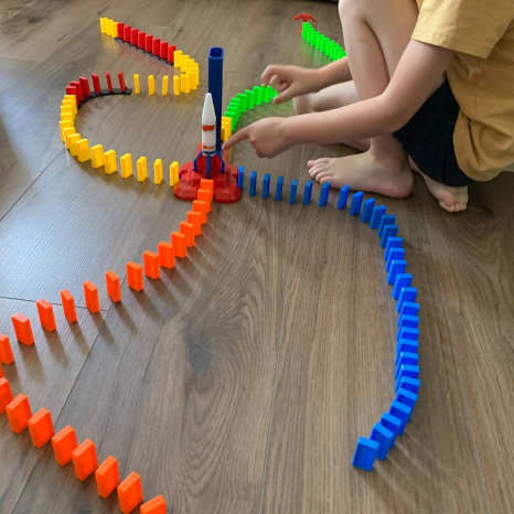 Настільна дитяча гра кольорове доміно з катапультою 2016A-1-2