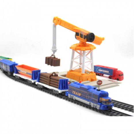 Іграшкова залізниця з підйомним краном