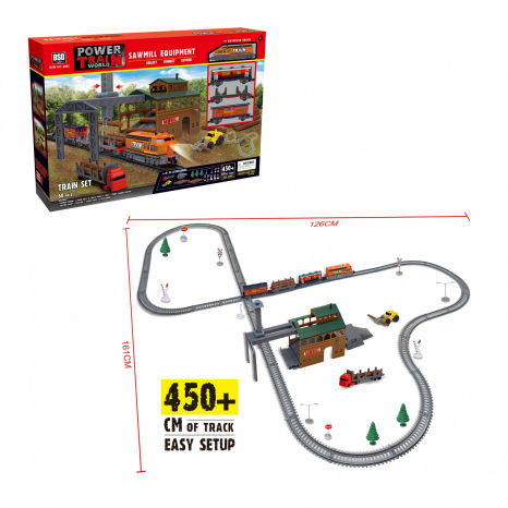 Залізниця з лісопилкою  Power Train (60 елементів, довжина колії 450 см) BSQ 2083