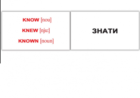 Картки Домана міні "IRREGULAR VERBS/Неправильні дієслова" від Вундеркінд з пелюшок