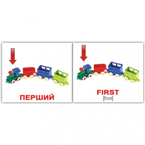 Міні-картки Домана "Прикметники/Adjectives" Вундеркінд з пелюшок.