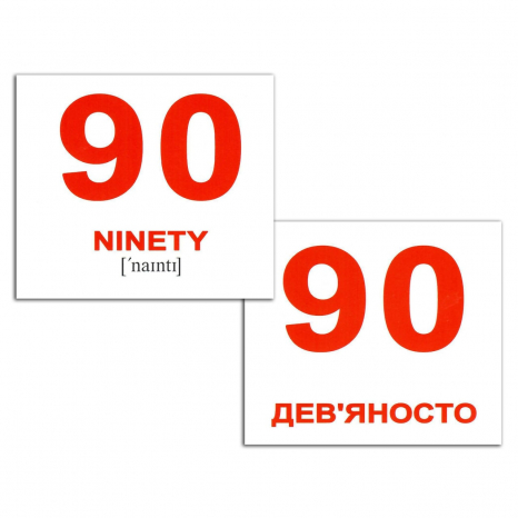 Картки Домана міні Числа/Numbers англо-укр. Вундеркінд з пелюшок 2100064065712
