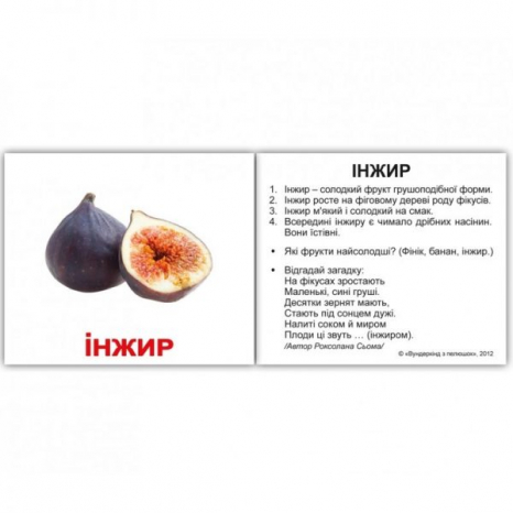 Картки Домана Фрукти з фактами міні (укр) Вундеркінд з пелюшок  2100064096624