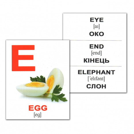 Картки Домана міні Алфавіт / Alphabet англо-укр. Вундеркінд з пелюшок 2100065275318
