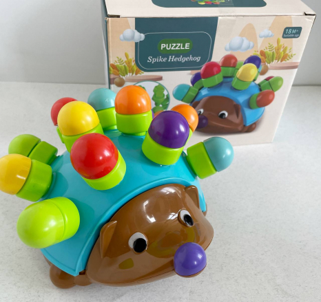 Розвиваючий логічний їжак 12 голочок з отворами геометричних фігур , 2152