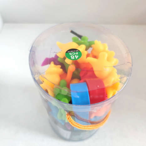 УЦІНКА!! Логічний кольоровий сортер  “Динозаври” з гумовими фігурками, щипцми, мисочками 2188-20