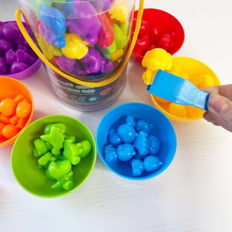 Логічна гра-сортер, Тваринки 36 елементів, 6 тарілочок, 2 пари щипців, 2188-85