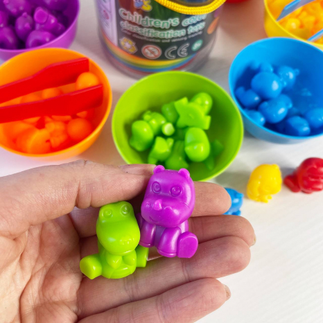 Логічна гра-сортер, Тваринки 36 елементів, 6 тарілочок, 2 пари щипців, 2188-85