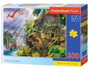 Картонные классические пазлы Castorland 200 Долина динозавров 40*29 см