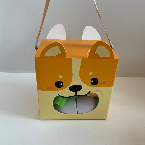 Набір продуктів на липучках з ножем та дошкою в коробці собачка 228K60