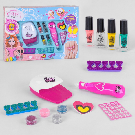 Набір для манікюра (ручка - дозатор для нанесення блискіток, сушка для нігтів)