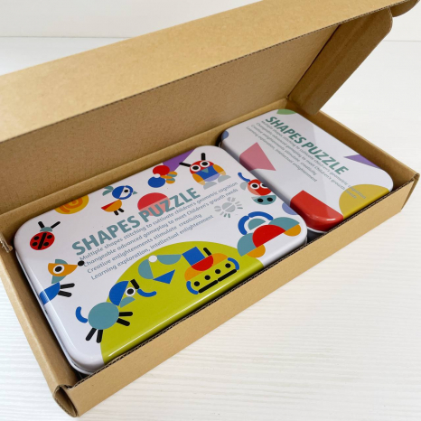 Дерев`яна Мозаїка з геометричними фігурами та картками, 2305-64