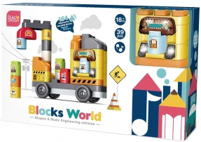 Конструктор з великих блочних 37 деталей Машинка (автомийка, заправна станція) з світловими-звуковими ефектами, 2309