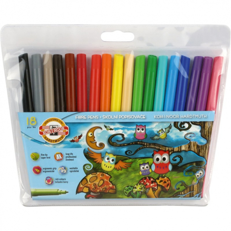 Фломастеры 18 цветов Совята KOH-I-NOOR 1012ЕТ