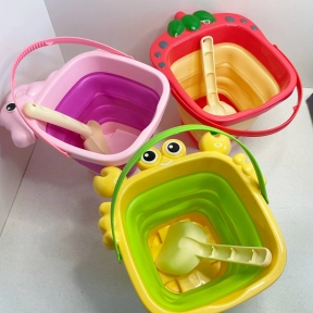 Набор для песочницы складное ведро-трансформер + лопатка 202406-7-8-2