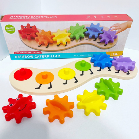 Дитяча гра - логіка сортер Веселкова гусеничка 24403