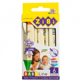 Воскові олівці ZiBi 6 кольорів Jumbo Baby Line