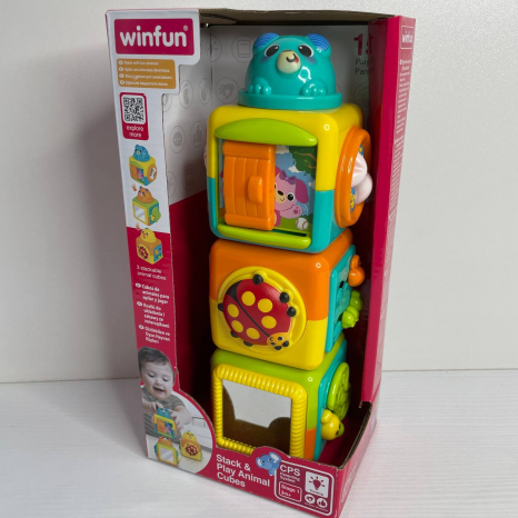 Кубики з рухливими деталями, дзеркалом, тріскачкою (3 шт. в наборі) 250112-NI