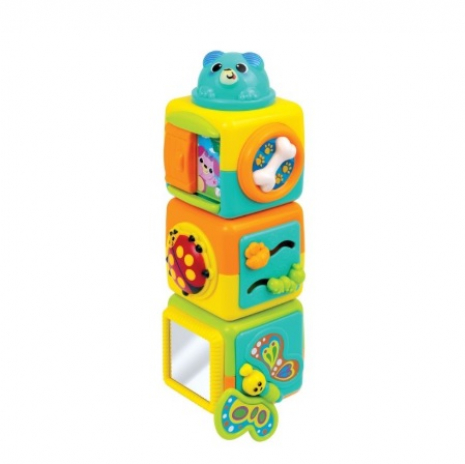 Кубики з рухливими деталями, дзеркалом, тріскачкою (3 шт. в наборі) 250112-NI