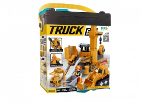 Набір гірка - екскаватор з машинками (паркінг - конструктор) 269-59