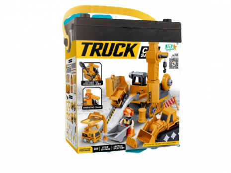 Набор горок - экскаватор с машинками (паркинг - конструктор)  269-59