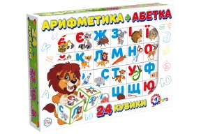 Кубики Арифметика+азбука 24 шт. ТЕХНОК, 2728