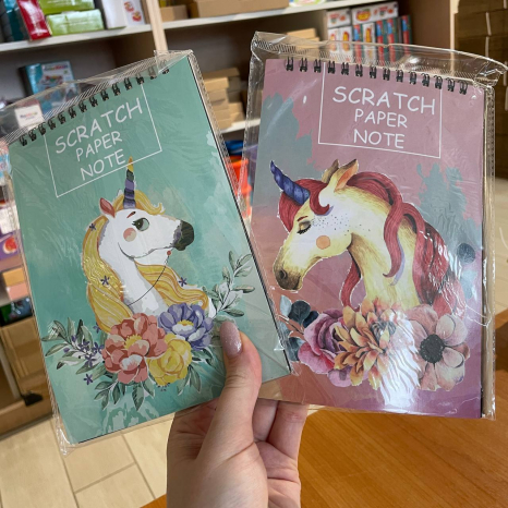 Скретчбук на спіралі, чорні листи "Єдиноріг"+ паличка 2930-2-M Р10