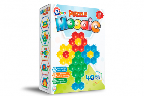 Дитяча мозаїка - пазли "Килимок" (40 деталей, 40мм), Технок 2940