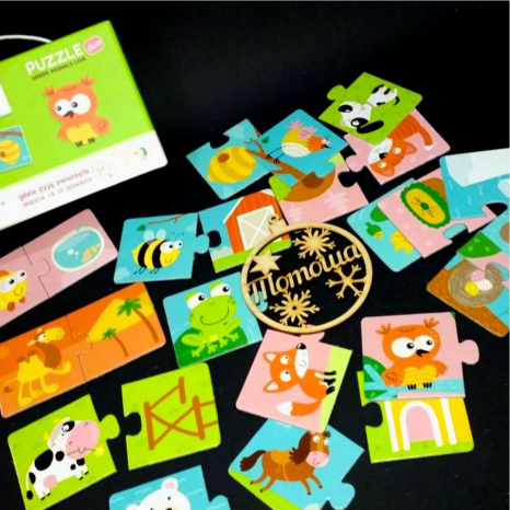 Картонні (дуо) пазли половинки Хто де живе Додо / Dodo