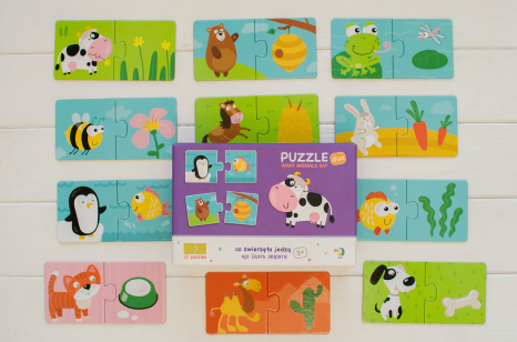 Картонні (дуо) пазли половинки Хто що їсть /  Додо / Dodo