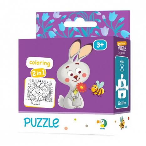 Картонний пазл - розмальовка Зайчик (16 деталей), Додо / Dodo