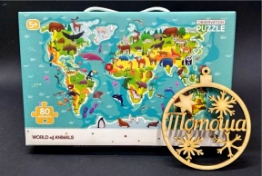 Картонні пазли Карта світу тварини / Карта тварин  (80 дет.), Додо / Dodo