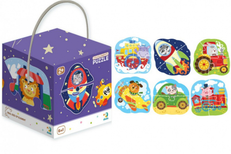 Картонные пазлы 6 в 1 Транспорт  (2-3-4), Додо / Dodo