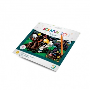 Набор для творчества -  детские гравюры Драконы, Scratch Set, Додо