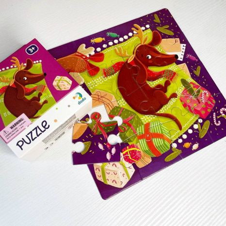 Картонний пазл "Подарунок для цуцика" (16 деталей) Dodo / Додо 300262
