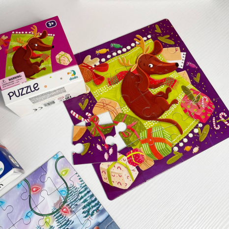 Картонний пазл "Подарунок для цуцика" (16 деталей) Dodo / Додо 300262