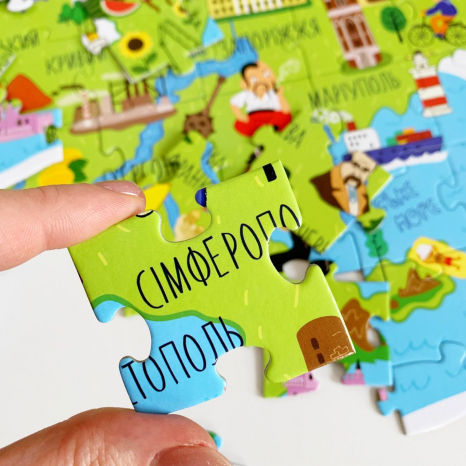 Пазл "Мапа України" 100 елементів 300267 DoDo / Додо