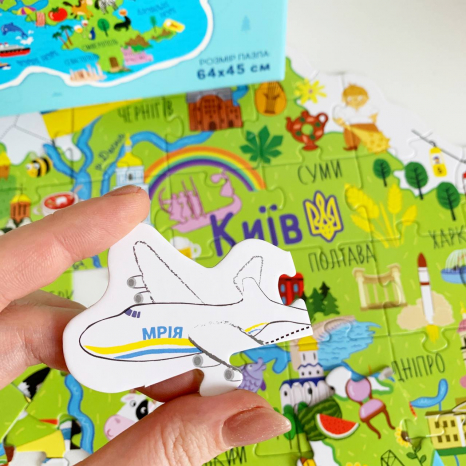 Пазл "Мапа України" 100 елементів 300267 DoDo / Додо